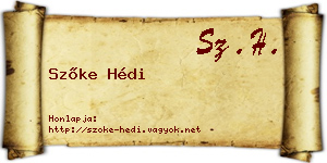 Szőke Hédi névjegykártya
